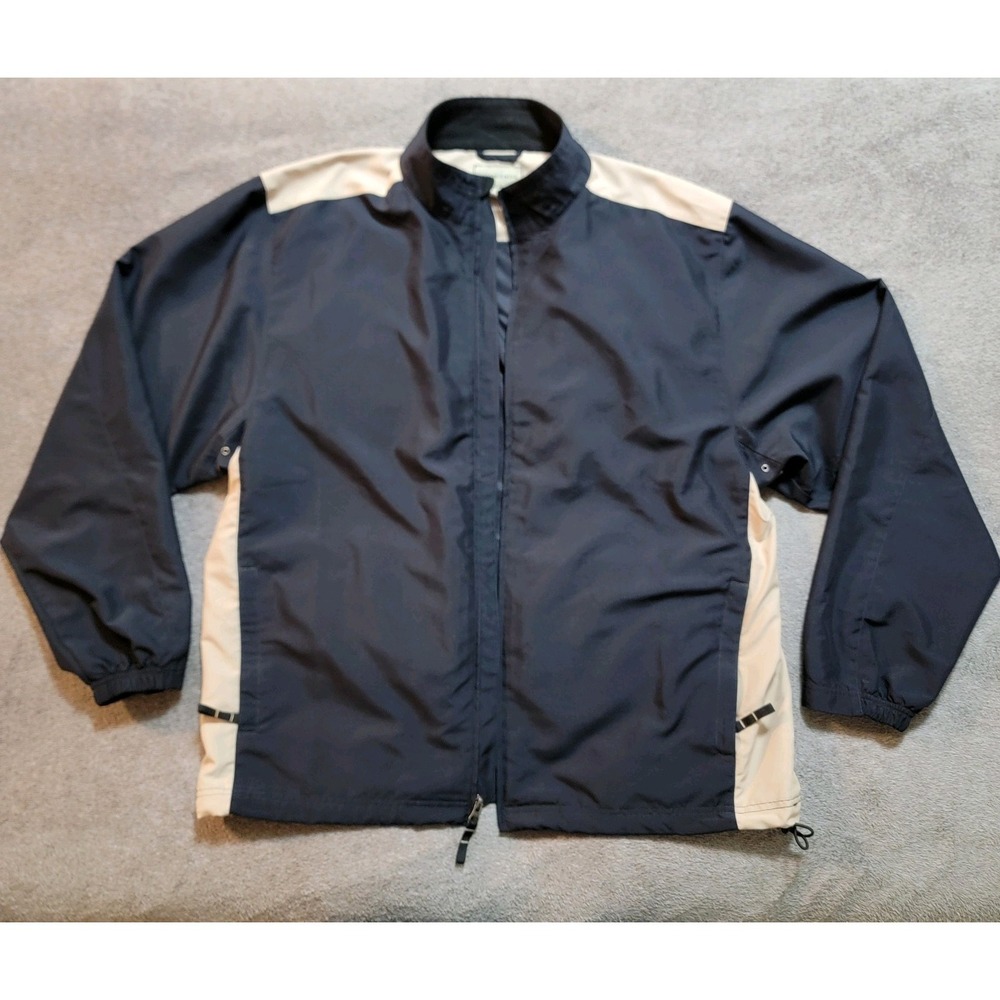 Cutter & Buck Men's Full Zip Windbreaker Jacket‎ Navy/Off White Size Large